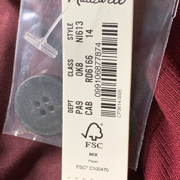 Madewell Womens Burgundy Wide Leg Pants Size 14 - Picture 8 of 13